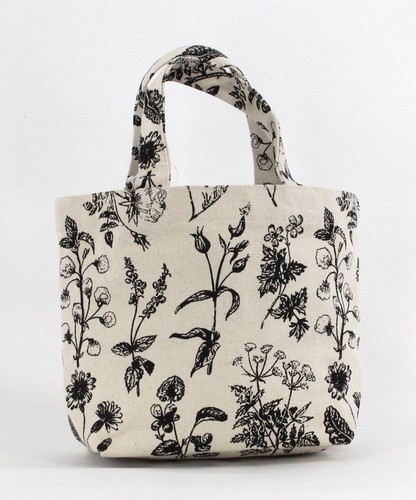 ミニトートバッグ 内ポケット付き ボタニカル ナチュラル 全体画像