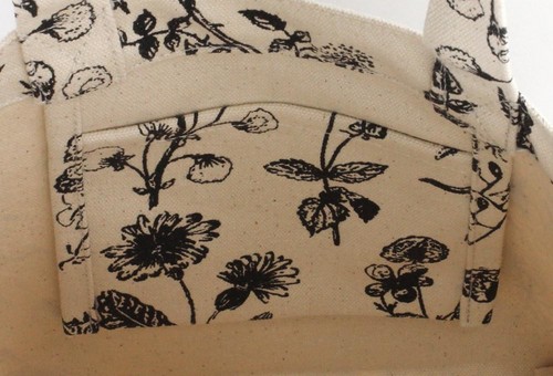 ミニトートバッグ 内ポケット付き ボタニカル ナチュラル 画像