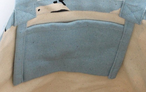 ミニトートバッグ 内ポケット付き イロイロシマエナガ ライトブルー 画像