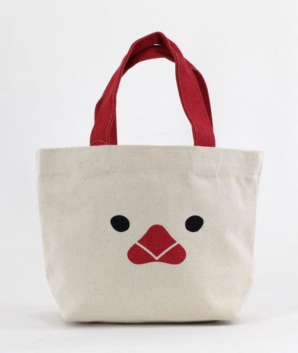 ミニトートバッグ 内ポケット付き ぶんたアップ アイボリー 全体画像