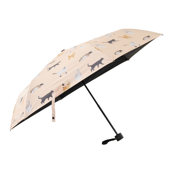 折り畳み傘 晴雨兼用 メニーキャット ピンク 画像