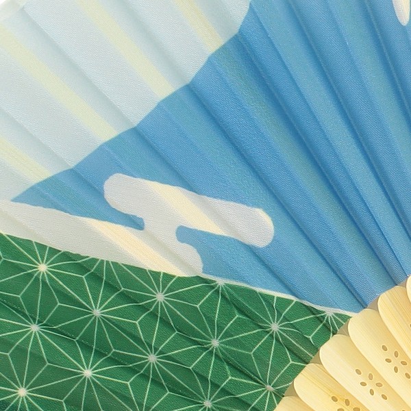 扇子 せんす にほんのしばたさん 柴犬 富士山 ブルー 21cm 画像