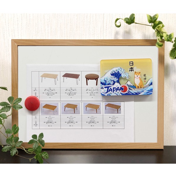 アクリルマグネット おおなみしばた 立体3層重ね 3D 柴犬 富士山 浪裏に富士 オレンジ 横7cm×縦10cm 画像