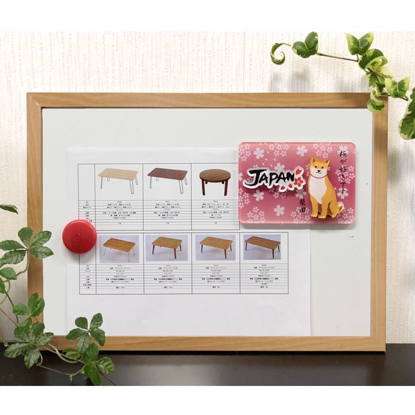 アクリルマグネット さくらだしばた 立体3層重ね 3D 桜 柴犬 ピンク 横7cm×縦10cm 画像