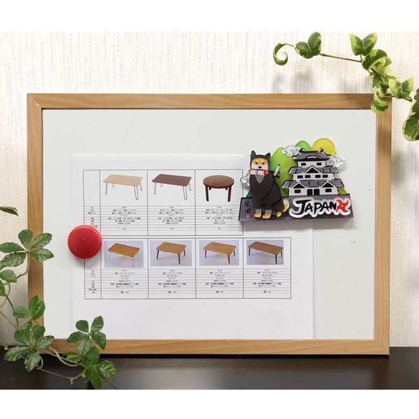 アクリルマグネット しばたでござる 柴犬 城 忍者 手裏剣 立体3層重ね 3D グレー 7cm×10cm 画像