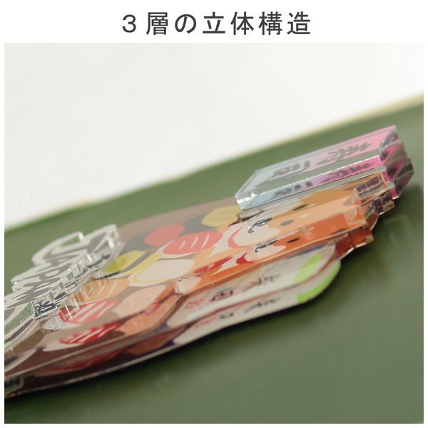 アクリルマグネット おすししばた 柴犬 お寿司 鮨 まぐろ ウニ 立体3層重ね 3D ネイビー 7cm×7cm 画像