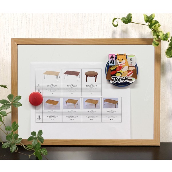 アクリルマグネット おすししばた 柴犬 お寿司 鮨 まぐろ ウニ 立体3層重ね 3D ネイビー 7cm×7cm 画像