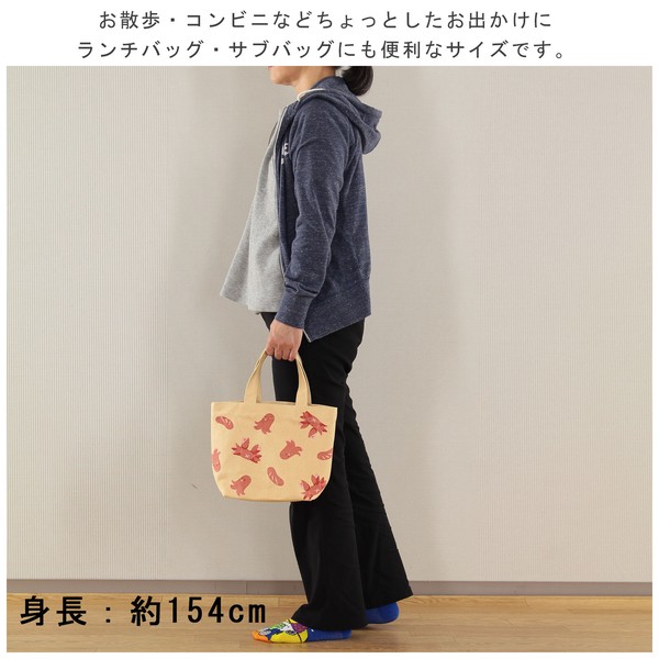 ミニトートバッグ 内ポケット付き イロイロウインナー コットンキャンバス サブバッグ 30×20cm 画像