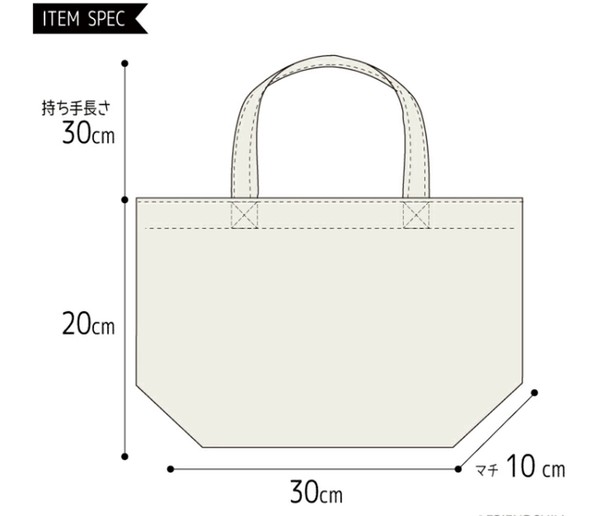 ミニトートバッグ 内ポケット付き イロイロウインナー コットンキャンバス サブバッグ 30×20cm 画像