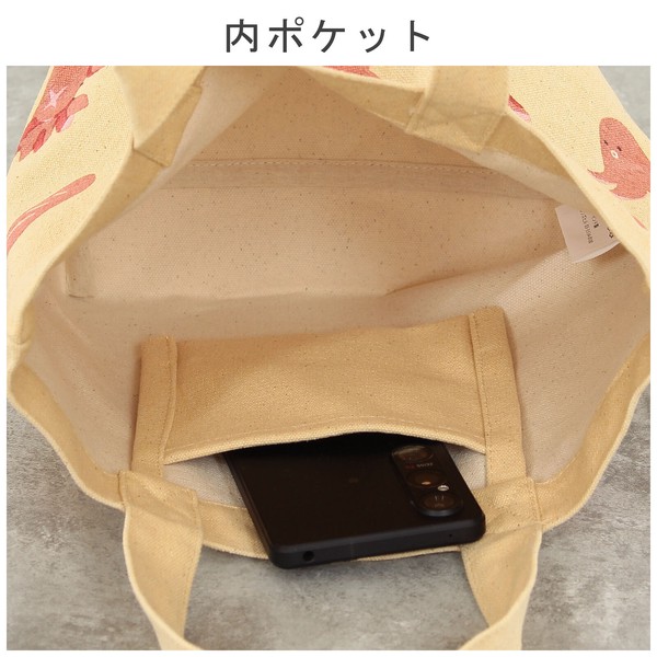 ミニトートバッグ 内ポケット付き イロイロウインナー コットンキャンバス サブバッグ 30×20cm 画像