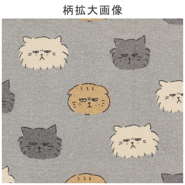 ミニトートバッグ 仕切り付き フテブテシネコ 猫 コットン キャンバス地 グレー 27×25cm 画像