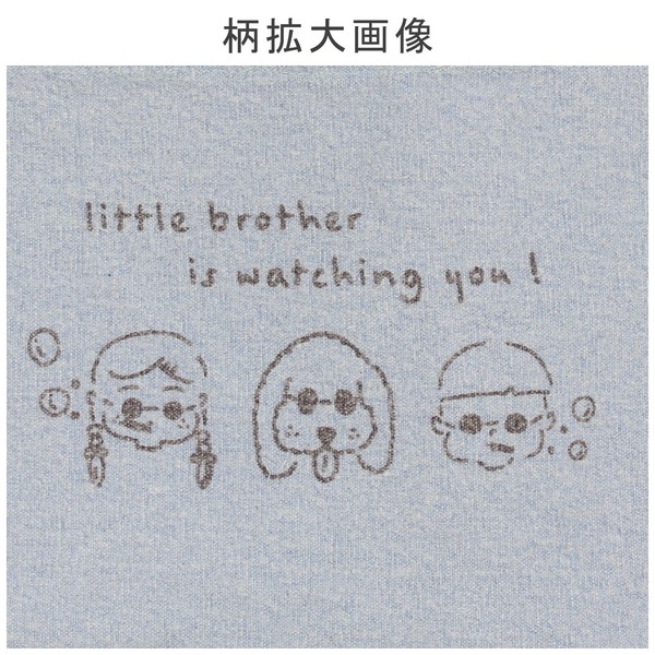 ミニトートバッグ 仕切り付き チビッコグラサン 犬 サングラス コットン ブルー 25×21cm 画像