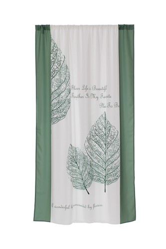 小窓カーテン コロネットリーフ 　巾広　丈が長い140×200cm