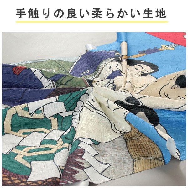 のれん 横綱土俵入り すもう 相撲 力士 日本の伝統文化 浮世絵 ブルー 85×150 画像