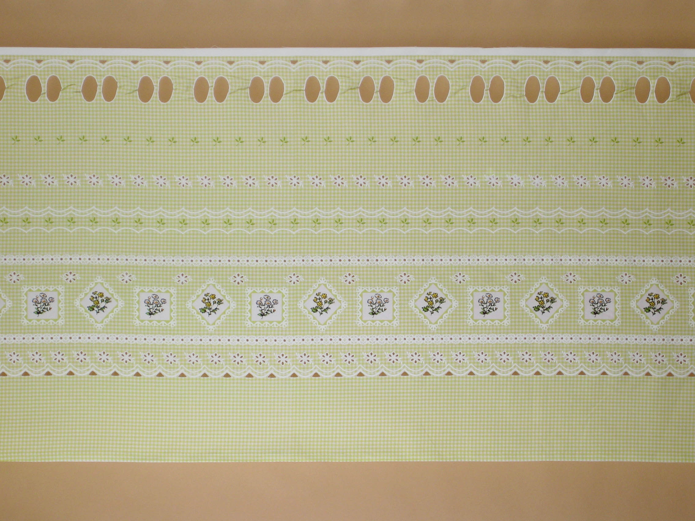 カフェロール　小花グリーン 全体画像