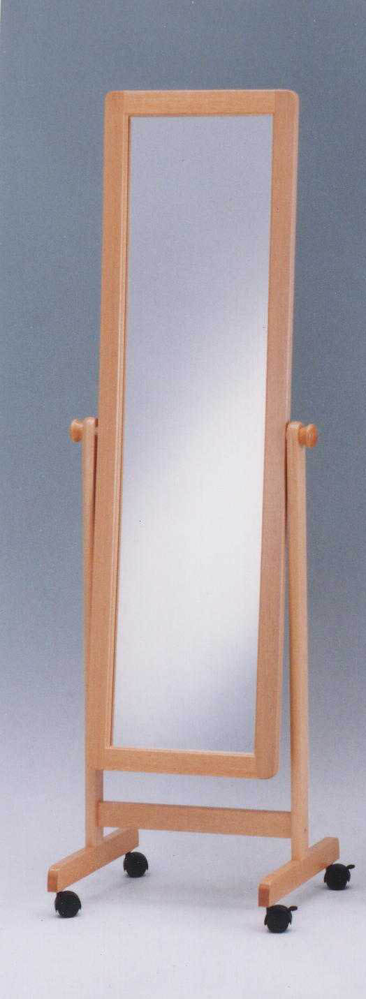 スタンドミラーキャスター付き 全体画像