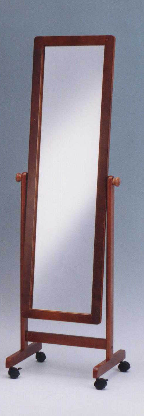 スタンドミラーキャスター付き 全体画像