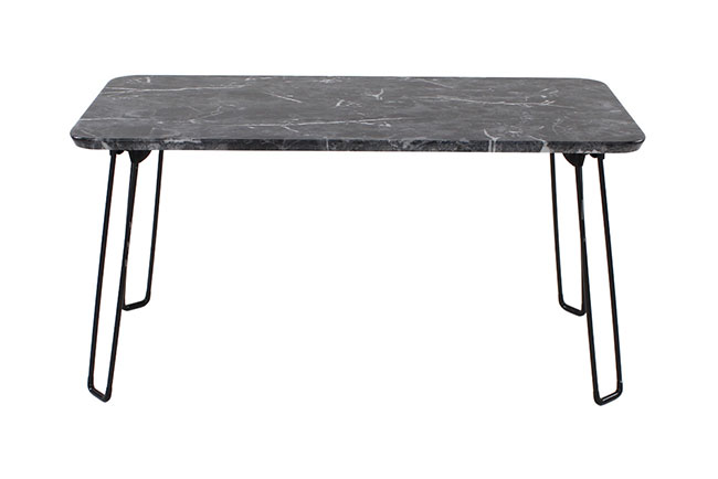 大理石調石目シリーズ 石目折り脚テーブル80x40cm 黒 ブラック | Table 
