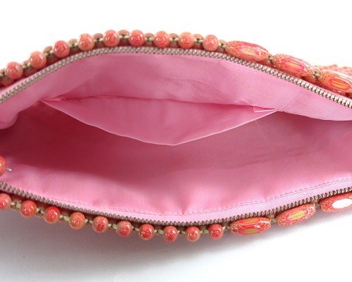 ★国産★竹素材のクラッチバッグ★ポーチ★小物入バッグ★CH 22x22 PI/PI 日本製（Made in Japan） 画像