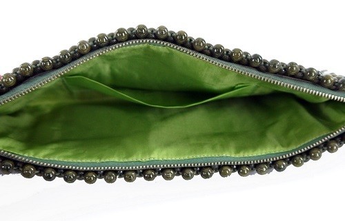 ★国産★竹素材のクラッチバッグ★ポーチ★小物入バッグ★H 44 GR 日本製（Made in Japan） 画像