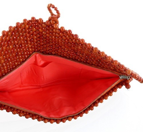 ★国産★竹素材のクラッチバッグ★ポーチ★小物入バッグ★MB25 LBR 日本製（Made in Japan） 画像