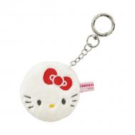 コンパクトミラー キティ ハローキティ 丸型 刺繍 ダブルミラー 2倍拡大鏡 アイボリー 65×65×18