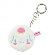 コンパクトミラー シナモンロール 丸型 刺繍 ダブルミラー 2倍拡大鏡 ホワイト 65×65×18