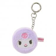 コンパクトミラー クロミ 丸型 刺繍 ダブルミラー 2倍拡大鏡 パープル 65×65×18