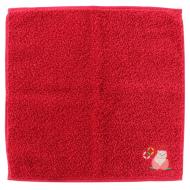 Lucky Charm Handkerchief – Shiba Inu and Peach Organic Cotton Hand Towel Red 25 x 25cm