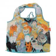 2Way ショッピングバッグ エコバッグ ねこちゃんねこちゃん ブルー 53×40cm