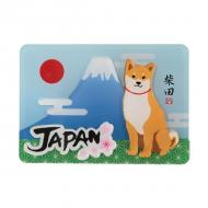 アクリルマグネット にほんのしばた 立体3層重ね 3D 柴犬 富士山 桜 ブルー 横7cm×縦10cm