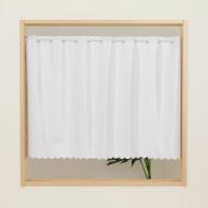 カフェカーテン 箔加工 アトラス ミラー加工 断熱 省エネ 全反射 遮像 ホワイト 幅100cm×丈75cm
